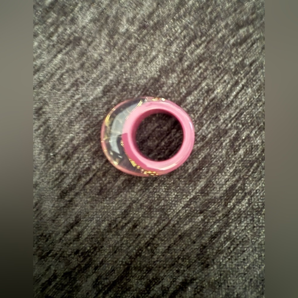 Louis Vuitton auth Bague ring Gold pink Inclusion w/ monogram charms sz large 8 - Picture 4 of 13